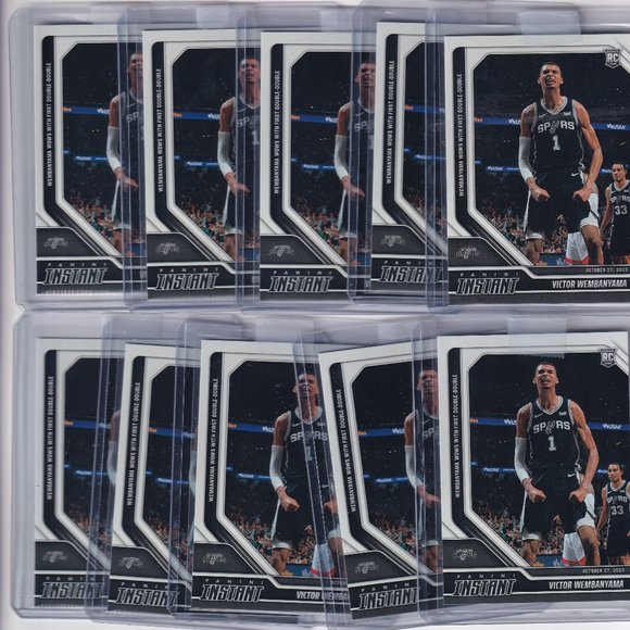 Investor Lot (10) 2023 PANINI INSTANT NBA VICTOR WEMBANYAMA #19 SPURS ROOKIE RC
